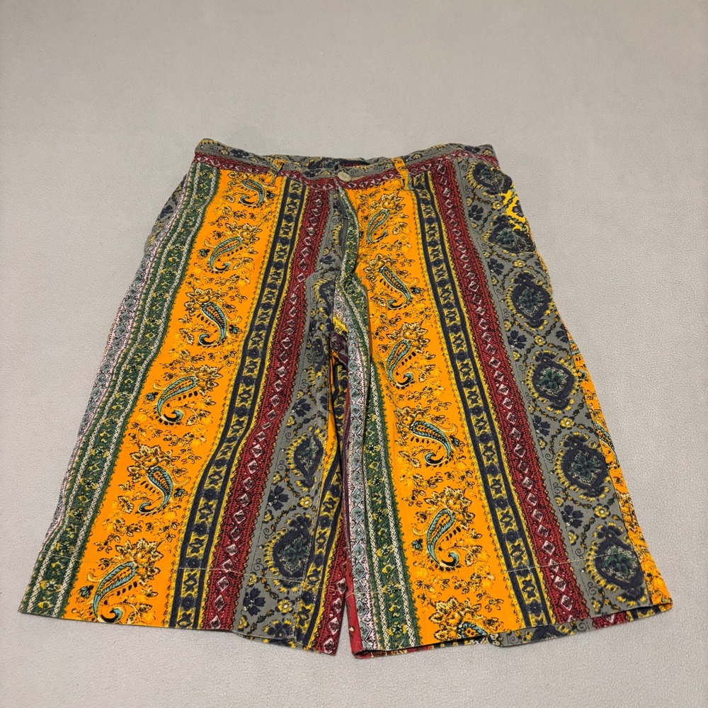 Tommy Jeans Mens Size 29 Paisley Tapestry Print Shorts Multi Color Orange Red